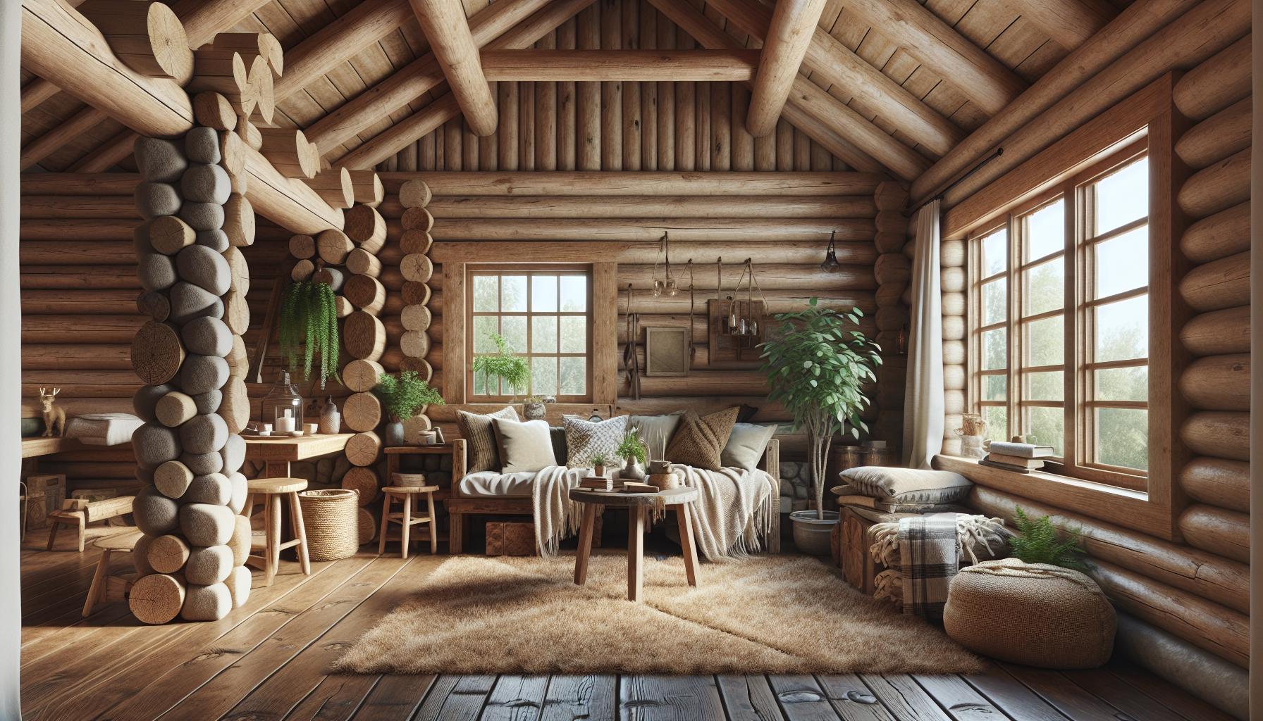 Small Log Cabin Interior Design Ideas